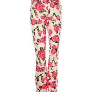 L'AGENCE Red and Green Floral Pants